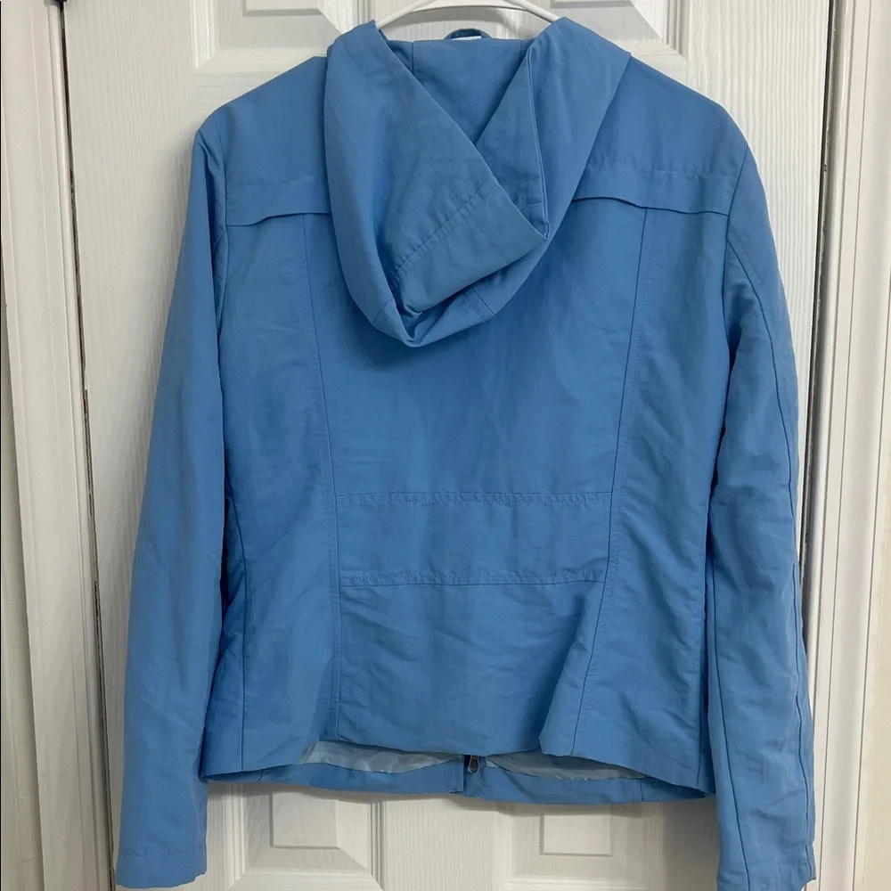 United Colors of Benetton Sky Blue Hooded Utility Jacket Women’s Size 44- Large